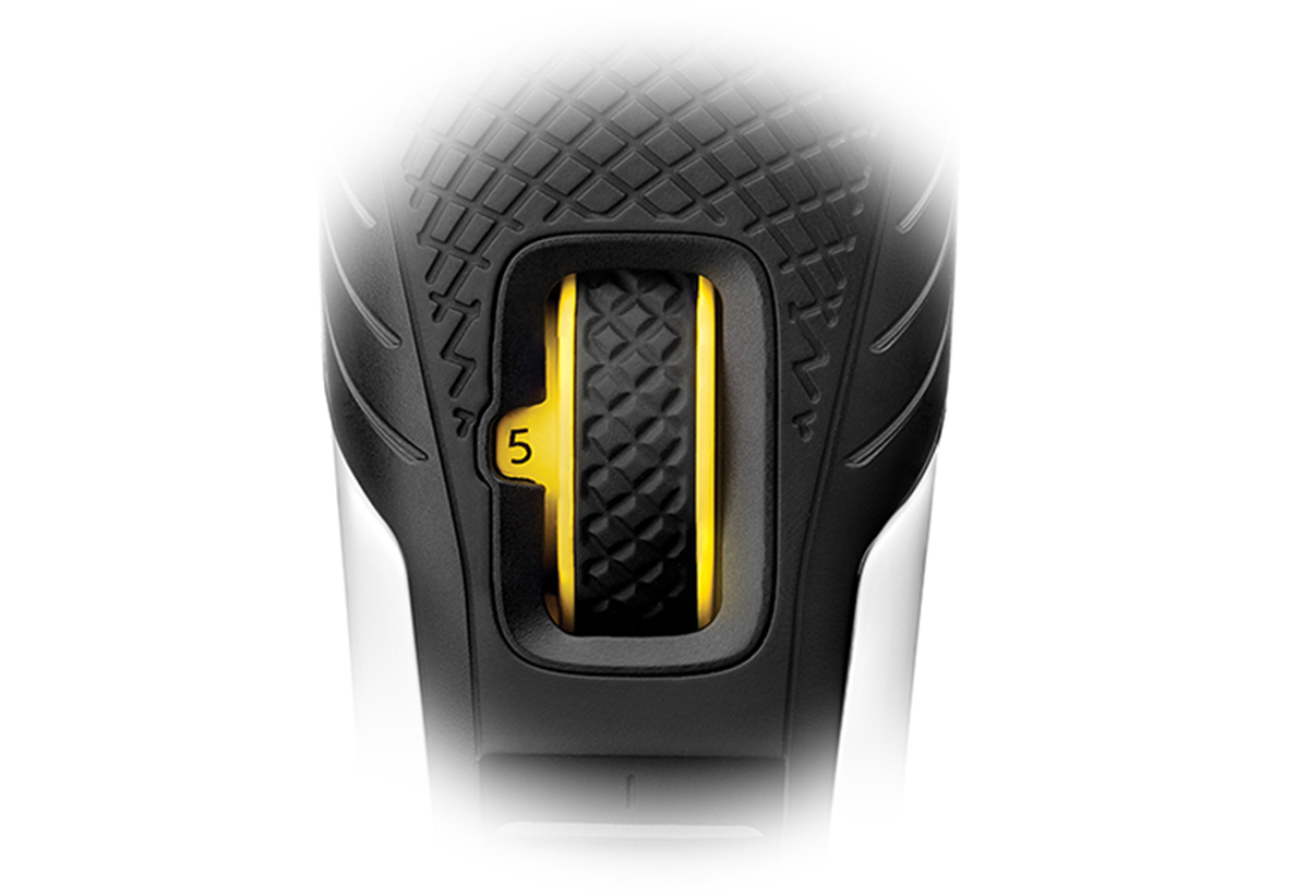 Απεικονίζεται κοντινό στον τροχό ρύθμισης κοπής.